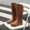 Botas de Lluvia de Caña Alta Transfronterizas para Hombres y Mujeres, Zapatos Impermeables para Uso en Exteriores, Botas Largas, Zapatos de Goma, Cubrezapatos Ligeros Antideslizantes, Tubo Largo
