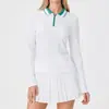 Conjunto Deportivo Nuevo Transfronterizo para Tenis para Mujer, Camisa Polo, Top Transpirable de Manga Larga para Fitness Yoga, Pantalones Falda