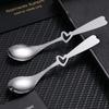 Cuchara de acero inoxidable para mezclar café, cuchara creativa para taza de regalo, cuchara linda para postre, helado, cuchara en forma de corazón