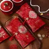 Direto do fabricante: Novos envelopes vermelhos bordados com a palavra "feliz" em tecido, flocado, envelopes vermelhos de alta qualidade para casamento