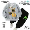 Conjunto de Minecraft para Niños Sudadera de Manga Larga Dibujos Animados Conjunto de Dos Piezas Delgado de Primavera para Niños
