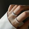 Anillo Abierto Nalan S925 Plata Río de Estrellas Centelleante Mate BlingBling Destello Brillante INS J8925