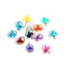 Acrílico Iridiscente Transparente Cuentas Núcleo en Cuenta Forma de Corazón Colgante DIY Colgante de Collar Hecho a Mano Adornos Accesorios
