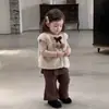 Roupa infantil, conjunto para meninas, colete peludo, suéter e leggings, conjunto de três peças, nova coleção outono/inverno, vestuário de qualidade para exportação