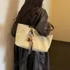 Bolsa de lona de gran capacidad para mujer, nueva bolsa de mano casual de otoño 2026 para la escuela y el trabajo, de hombro y de mano