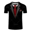 Camiseta Nueva Transfronteriza Degradado Ropa de Trabajo Estampado Creativo de Patrón Talla Grande Holgada Esenciales Camiseta de Manga Corta