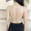 Ropa de Exterior de Verano Sujetador sin Espalda con Tiras de Gelatina Invisibles, Base Líquida, No Transparente, Escote en U Profundo, Tirantes Finos, Sujetador sin Costuras sin Espalda