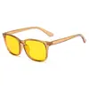 Gafas de Visión Nocturna con Montura Cuadrada Simple, Gafas de Sol para Hombres y Mujeres, Ultraligeras, Adecuadas para Jugar Videojuegos, Gafas Protectoras, Gafas Anti Luz Azul