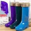 Botas de lluvia impermeables y de secado rápido de caña alta para mujer, con forro no tejido, suelas de goma y forro polar para mayor calidez, lo que las hace adecuadas para otoño e invierno.