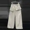 Conjunto de Moda con Protección Solar Nuevo Primavera 2026 para Mujer Diseño de Nicho Chaqueta Corta con Cuello Alto + Pantalones de Pierna Ancha Conjunto de Dos Piezas