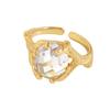 564 Estilo Coreano INS Nicho Lujo Ligero Diseño Patrón de Árbol de Vid Geométrica Anillo de Zirconia Plata de Ley S925 Anillo para Mujer