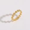 Anillo de joyería con cuentas transfronterizas, estilo moderno, sencillo, chapado en cobre, oro real de 14 quilates, joyería al por mayor para mujeres