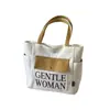 Bolsa Tote de Nicho da Moda Atacado Transfronteiriça Grande Capacidade Casual de Viagem Bolsa de Ombro Cor Contrastante Portátil de Lona Bolsa de Axila