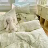 Ins juego de cuatro piezas algodón puro ropa de cama 100% algodón funda de edredón funda de almohada sábana sábana bajera dormitorio estudiantil juego de tres piezas 4