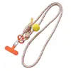 Estilo INS cuerda de colores dopamina pompón de pelo teléfono móvil bandolera moda llavero simple bolsa cordón largo creativo
