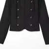 Ropa de mujer al por mayor estilo europeo y americano INS transfronterizo abrigo corto retro ajustado con hebilla de Napoleón 160098