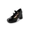 Zapatos de una sola capa estilo Mary Jane de hebilla doble elegantes de alta calidad estilo universitario 2024 primavera estilo coreano plataforma tacón alto zapatos de una sola capa