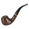 Cachimbo clássico curvo de ébano, cachimbo com filtro de madeira maciça, finamente trabalhado em madeira natural, adequado para uso pessoal masculino ou como presente