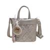 2025 Nuevo Estilo Acolchado Bordado Bolso Tote Tipo Cubo para Mujer, Casual Versátil Simple Color Sólido Un Solo Hombro Bandolera