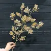 Flores de Nochevieja, Flores Artificiales Doradas, Eucalipto Dorado, Hortensia, Abanico Dorado, Hojas de Ginkgo, Cubo de la Fortuna, Arreglo Floral, Hojas, Flores de Plástico