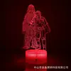 Regalo creativo exclusivo transfronterizo de Star Wars regalo luz de noche LED 3D colorida lámpara de mesa de noche con control remoto táctil