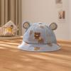 Chapéu de Bebê Verão Novo Estilo Coreano Ursinho Desenho Animado Onda Ponto Proteção Solar Chapéu de Pescador Malha Respirável Chapéu de Sol Infantil