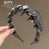 Diadema de alta gama estilo Espiga de Trigo Brillante con Dientes Antideslizante Elegante Versátil Control de Cabello Suelto Accesorio para el Cabello