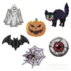 Pintura de Diamantes 5D DIY Pegatinas Aleatorias Pegatinas de Pared Pegatinas Hechas a Mano para Niños Dibujos Animados Halloween Calavera Calabaza Perforador Redondo