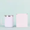 Taza Térmica Transfronteriza de 12 oz, Acero Inoxidable 304, con Asa, Taza de Café Portátil para Oficina, Taza de Aislamiento Térmico