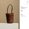 Bolsa de almacenamiento para juego de té de algodón tejido, bolsa cilíndrica gruesa para viaje, bolsa de ceremonia de té de tamaño grande para maestros de té