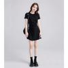 Vestido Negro Ceñido a la Cintura, Falda Corta Lisa para Mujer, Nuevo Estilo 2025, Corte Entallado, Vestido Negro Pequeño Sencillo y Versátil, Estilo Vacacional