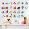 XH6221 Zhonglan 26 Letras Inglesas Palabra Inglesa Dibujo Animado Animal Habitación Infantil Aula de Jardín de Niños Pegatinas de Pared Decorativas