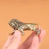 Adornos de león de cobre puro, león de la jungla de latón, mascota de té de latón puro, objetos antiguos, adornos de escritorio para el hogar