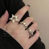 Serie oscura ~ anillo abierto de metal con forma de estrella de cinco puntas, diseño de nicho femenino, anillo de dedo índice de viento frío de hip hop, anillo de pareja