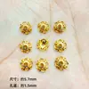 Plata de Ley S925 Espaciador Chapado en Oro de 24 Quilates Material para Accesorios de Pulsera DIY Set de Toros Toro de Diamante Accesorios de Cuentas de Plata Cuentas Bala