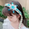 Accesorios de Maquillaje Escénico para Niños Corona de Princesa Aisha de Frozen Pelucas Trenzas de Copo de Nieve Diadema para Niña Pequeña