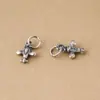 Plata de Ley S925 Sólida Lindo Colgante de Avióncito Cuerda Trenzada Trenzada con Cuentas Encanto de Avión Cuerda Trenzada Trenzada Hecha a Mano DIY Accesorios de Plata