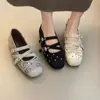 Zapatos Planos Estilo Ballet Lunares Nuevos Otoño 2026 para Mujer, Zapatos Mary Jane con Lazo, Zapatos Planos Franceses de Nicho