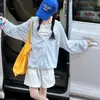 Conjunto de Camisa com Proteção Solar para Meninas, Camisa de Verão Fina Infantil, Colete, Shorts Conjunto de Três Peças, Novo Estilo 2026 Roupas para Crianças Maiores