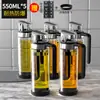 Olla de Aceite de Vidrio Botella de Aceite a Prueba de Fugas Contenedor de Aceite para Cocina Hogar Botella para Salsa de Soja Vinagre Condimentos Juego de Latas de Aceite