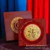 Bolo da Sorte Dourado Shuibei com Enfeites de Lingote de Ouro, Embalagem em Caixa de Madeira, Presentes Empresariais para Inauguração, Chá de Casa Nova, Festivais