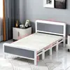 Cama de Solteiro Dobrável, Cama de Sesta, Cama de Madeira, Cama Simples de Madeira, Cama Dupla com Estrutura de Ferro 1m 1,35m Casa de Aluguel
