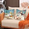 TEMU - Nueva funda de almohada navideña con diseño de muñeco de nieve, ideal para decorar el hogar, con estampado de alce, de dibujos animados, para sofá