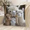 Funda de Alpaca Linda de Amazon Transfronteriza Funda Suave de Felpa Corta para Cojín de Sofá Decoración para Mesita de Noche de Coche