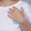 Anillo de acero de titanio con lazo celta hueco de Amazon, pulsera de anillo de cola para mujer con forma de corazón para propuesta de compromiso celta