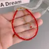 Pulsera de cuentas rojas de Año Nuevo Chino para mujer Joyería roja de Año Nuevo Accesorios de estilo étnico Collar de imitación de cristal de acero de titanio 2024