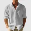 Otoño 2026 Transfronteriza para Hombre Color Sólido Patrón de Gofre Manga Larga Un Botón Moda Casual Camisa Streetwear Cárdigan