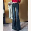 Jeans Acampanados Azules de Cintura Alta Súper Populares de Moda de Este Año para Mujer, Nuevos Pantalones Bootcut Otoño e Invierno 2026