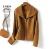 Chaqueta corta ajustada de gamuza estilo motocicleta vintage retro moderna para mujer, nueva colección otoño/invierno 2026, prenda exterior moderna talla grande