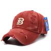 Gorra de béisbol para hombre, estilo urbano, con múltiples combinaciones, rasgada, bordada con letras, de algodón lavado antiguo para primavera y verano.